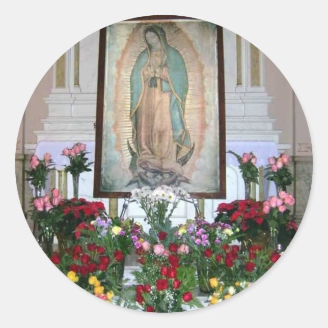 Unsere Dame des Guadalupe-Sticker Runder Aufkleber (Vorderseite)
