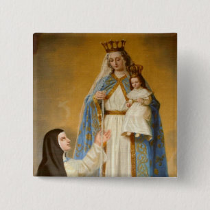 Unsere Dame des guten Erfolgs Mary großes 3" Knop Button