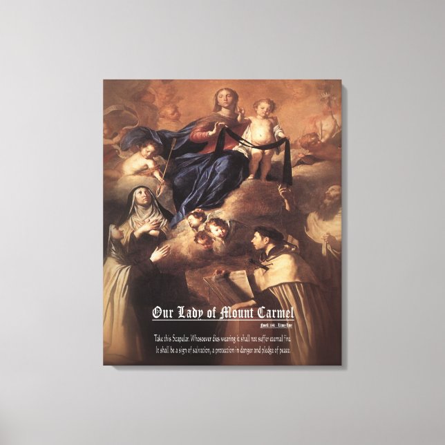 Unsere Dame des Karmel-Gebets Leinwanddruck (Vorderseite)