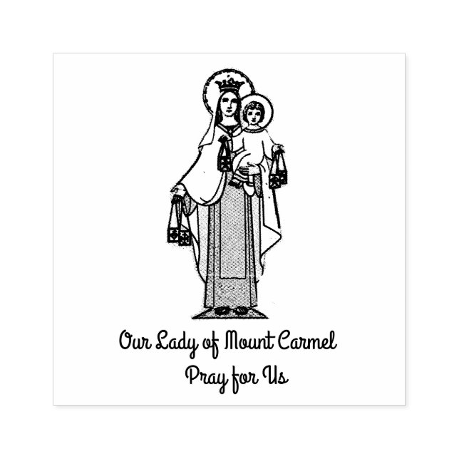 Unsere Dame des Monte Carmel w Scapular Gummistempel (Prägung)