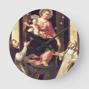 Unsere Dame des Rosenkranzes entstand in Pompeji Runde Wanduhr