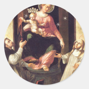 Unsere Dame des Rosenkranzes entstand in Pompeji Runder Aufkleber
