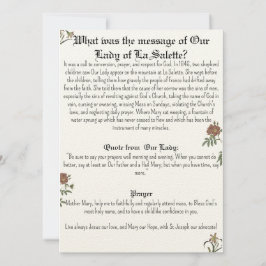 Unsere Dame des Salette-Gebetskarte Einladung