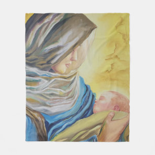 Unsere Dame des Schweigens hält das Baby Jesus Fleecedecke