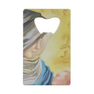 Unsere Dame des Schweigens hält das Baby Jesus Geldbeutel Flaschenöffner