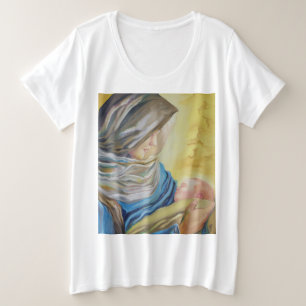 Unsere Dame des Schweigens hält das Baby Jesus Große Größe T-Shirt