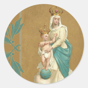 Unsere Dame des siegreichen Kindes Jesus Runder Aufkleber