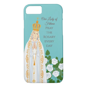 Unsere Dame Fatima und weiße Rosen Case-Mate iPhone Hülle