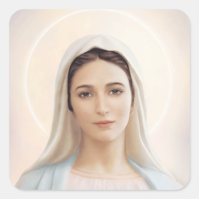 Unsere Dame Grace Medugorje Jungfrau Mary Quadratischer Aufkleber (Vorderseite)