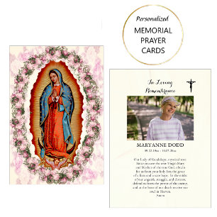 Unsere Dame Guadalupe Beerdigungskarte Platzkarte