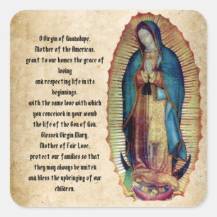 Unsere Dame Guadalupe, Nuestra Señora de Guadalup Quadratischer Aufkleber