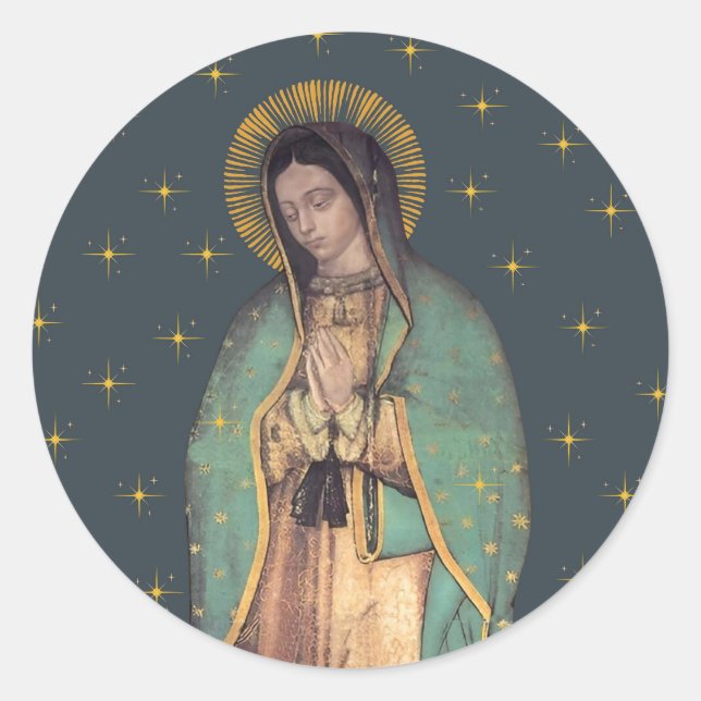 Unsere Dame Guadalupe Rundsticker Sheets Runder Aufkleber (Vorderseite)