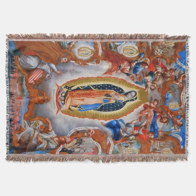 Unsere Dame Guadalupe Visions Juan Diego Blanket Decke (Vorderseite)
