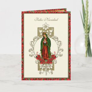 Unsere Dame Guadalupe Weihnachts-Pointsettia Feiertagskarte