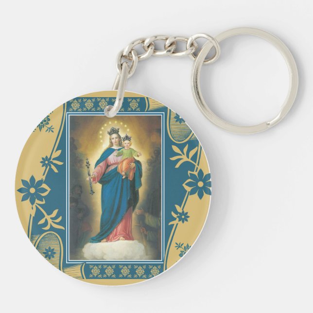 Unsere Dame Help der Christen mit Baby Jesus Schlüsselanhänger (Rückseite)