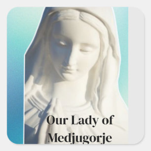 Unsere Dame Medjugorje Quadratischer Aufkleber