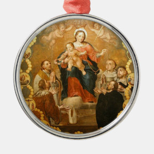 UNSERE DAME OF THE ROSARY ORNAMENT AUS METALL