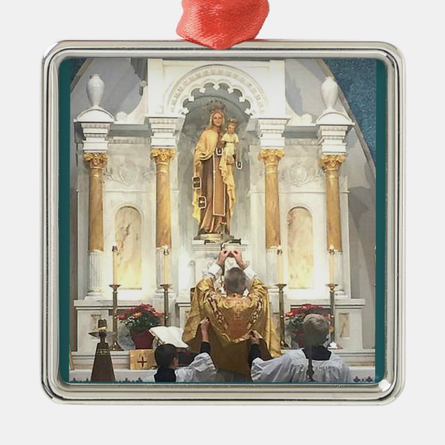 Unsere Dame traditioneller lateinischer Masse des Ornament Aus Metall (Vorne)
