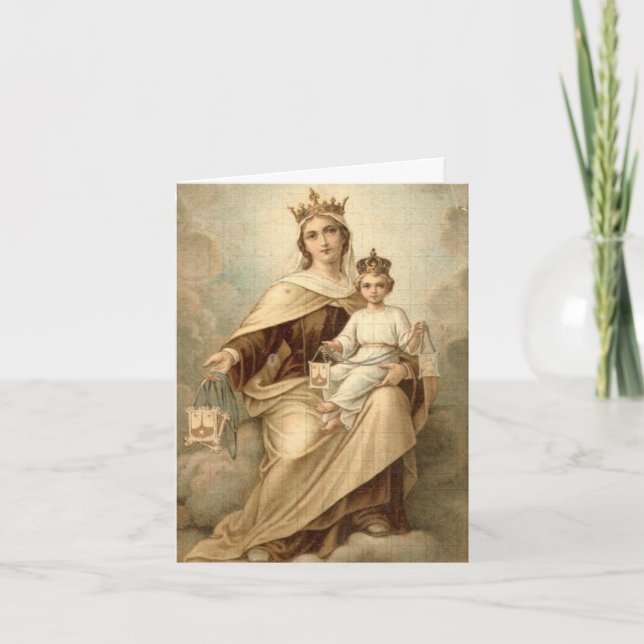 Unsere Dame vom Karmel danken Ihnen zu kardieren Dankeskarte (Vorderseite)