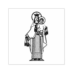 Unsere Dame vom Karmel w Schulterblatt Gummistempel