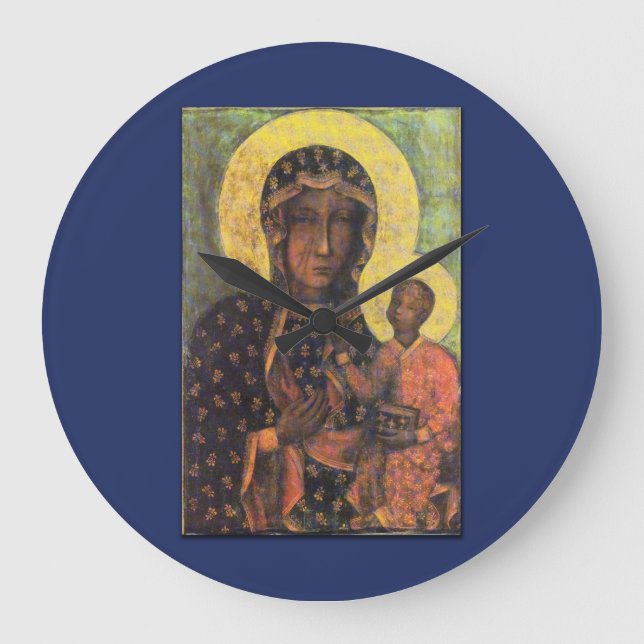Unsere Dame von Czestochowa Große Wanduhr (Vorderseite)