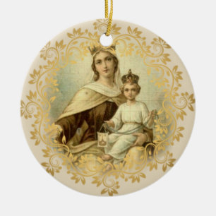 Unsere Dame von das Karmel-Baby Jesus Keramik Ornament