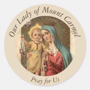 Unsere Dame von das Karmel-Baby Jesus Runder Aufkleber