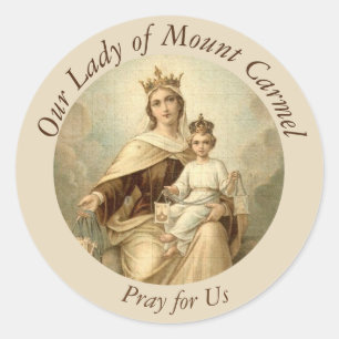 Unsere Dame von das Karmel-Baby Jesus Runder Aufkleber