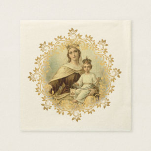 Unsere Dame von das Karmel-Baby Jesus Serviette