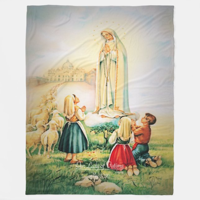 Unsere Dame von Fatima 1917 Fleecedecke (Vorderseite)