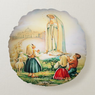 Unsere Dame von Fatima 1917 Rundes Kissen