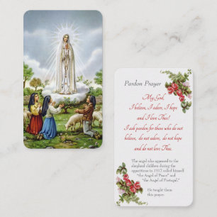 Unsere Dame von Fatima - "Gebetskarte verzeihen" Begleitkarte