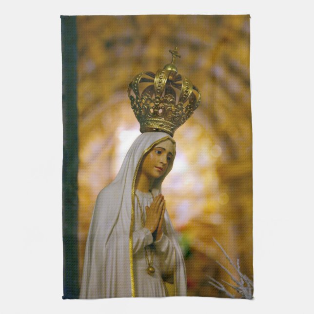 Unsere Dame von Fatima Geschirrtuch (Vertikal)