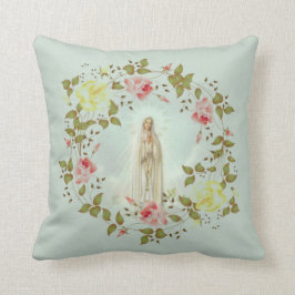 Unsere Dame von Fatima-Rosen-FrühlingblumenWreath Kissen