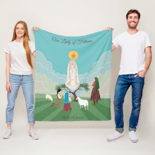 Unsere Dame von Fatima und die drei Hirten Fleecedecke