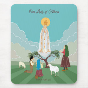 Unsere Dame von Fatima und die drei Hirten Mousepad