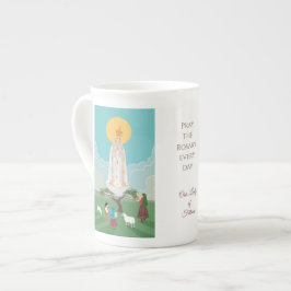 Unsere Dame von Fatima und die drei Hirten Prozellantasse