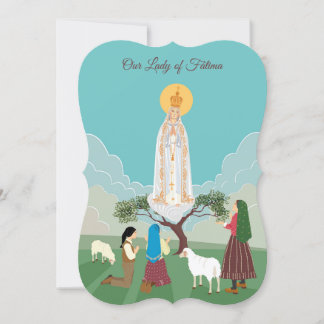 Unsere Dame von Fatima und die Hirten Grußkarte