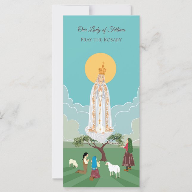 Unsere Dame von Fatima und die Hirtengebet-Karte (Vorderseite)
