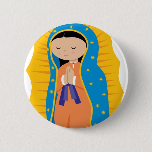 Unsere Dame von Guadalupe Button (Vorderseite)
