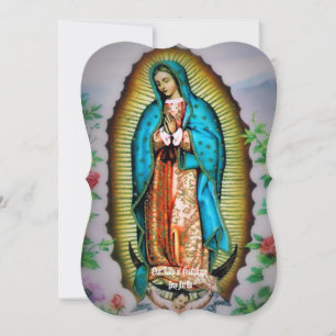 Unsere Dame von Guadalupe Floral mit Gebet