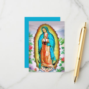 Unsere Dame von Guadalupe Floral mit Gebet Begleitkarte