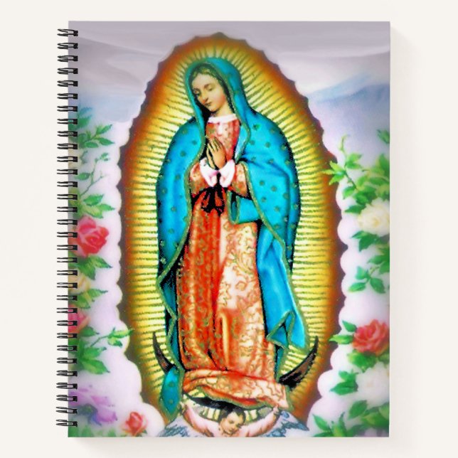 Unsere Dame von Guadalupe Floral mit Gebet Notizbuch (Vorderseite)