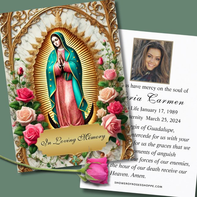 Unsere Dame von Guadalupe, katholische Beerdigungs Platzkarte (Von Creator hochgeladen)