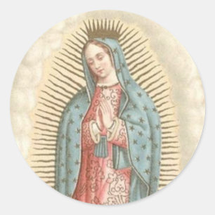 Unsere Dame von Guadalupe katholisches Mexiko Reli Runder Aufkleber