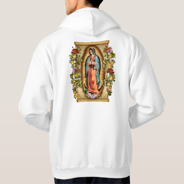 Unsere Dame von Guadalupe mit Rose Hoodie (Rückseite)