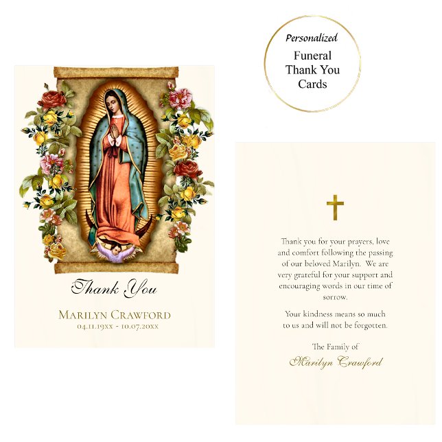 Unsere Dame von Guadalupe, römisch-katholische Ged Dankeskarte (Von Creator hochgeladen)