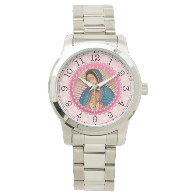 Unsere Dame von Guadalupe Roses Armbanduhr (Vorderseite)