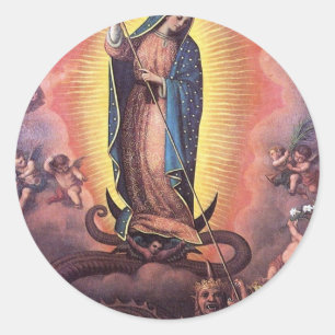 Unsere Dame von Guadalupe Runder Aufkleber