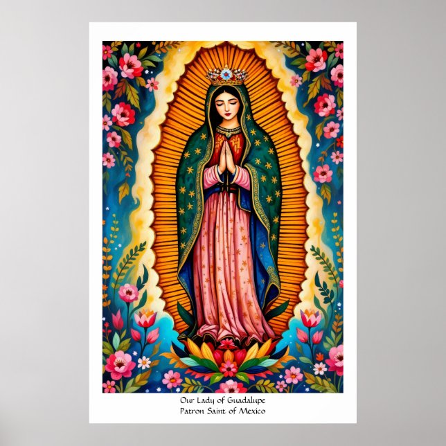 Unsere Dame von Guadalupe Schutzheilige von Mexiko Poster (Vorne)